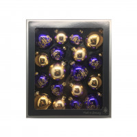 18 teiliges Glassortiment, Dekor: Kerzen Lila - Gold, Glanz / Matt