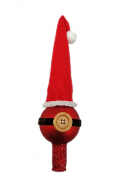 1 Spitze mit Weihnachtsmanngürtel, 26 cm, dekoriert Rot matt